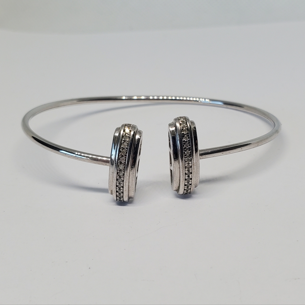 Macy's Sterling Silver Diamond Bar Flex Bracelet